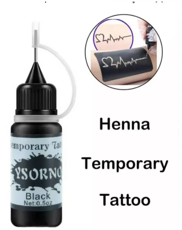 YSORNO Halal Muslim Henna Herbal Botanical Waterproof 3-7 Days Temporary Tattoo Ink Dripple Bottles Barrels