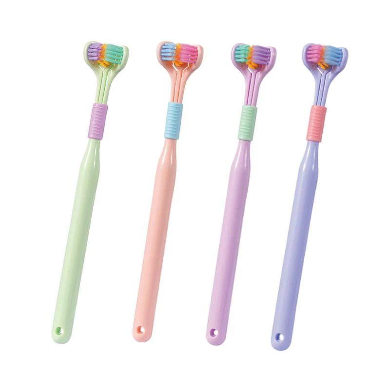 

360 Degree 3 sided Soft Bristle Toothbrush Oral Care Safety Toothbrush Teeth Deep Cleaning Portable Travel Toothbrush 3 sides