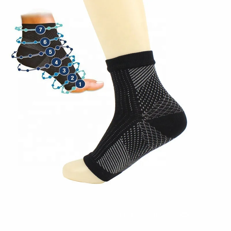 

custom logo nylon open toe athletic ankle compression socks for men and women