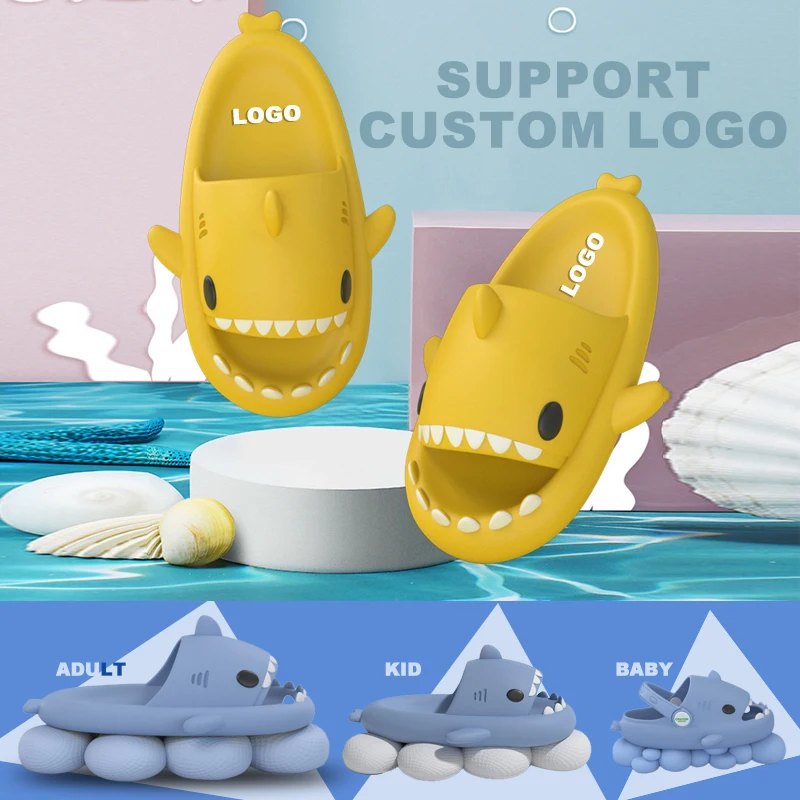 

Shark Slides Dropshipping Fluffy Foam Eva Anti Slip Silicon 2022 Summer House Cloudy Cute Cartoon Adult Premium Shark Slippers, Pantone color is available