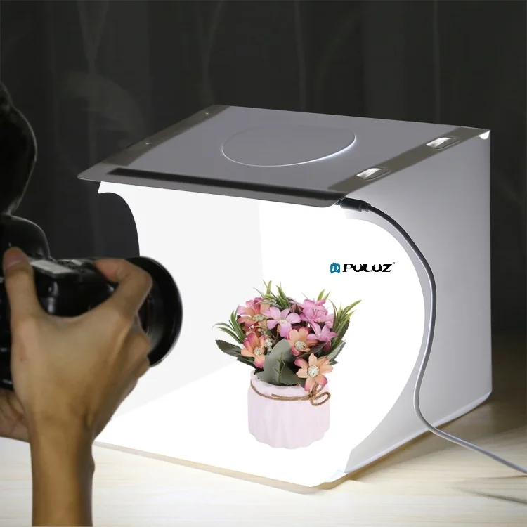 

Wholesale OEM Customized Mini Portable PULUZ 20cm Folding 550LM LED lightbox Table Top Softbox Photography photo Studio box