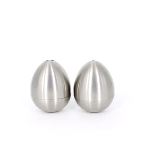 Image of mini egg tumbler solid stainless steel salt and pepper shaker premium quality