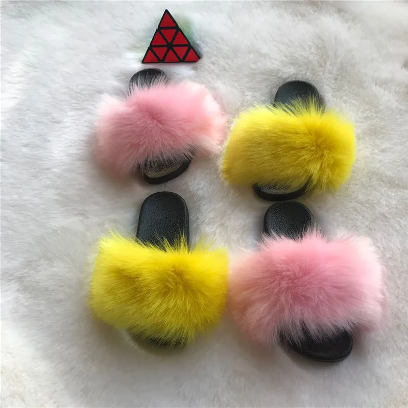 

Zapatillas De Casa Soft Indoor Summer Flat Sandals Luxury Girls Furry Home Plastic Kids Fur Slides Slippers, Customer's request