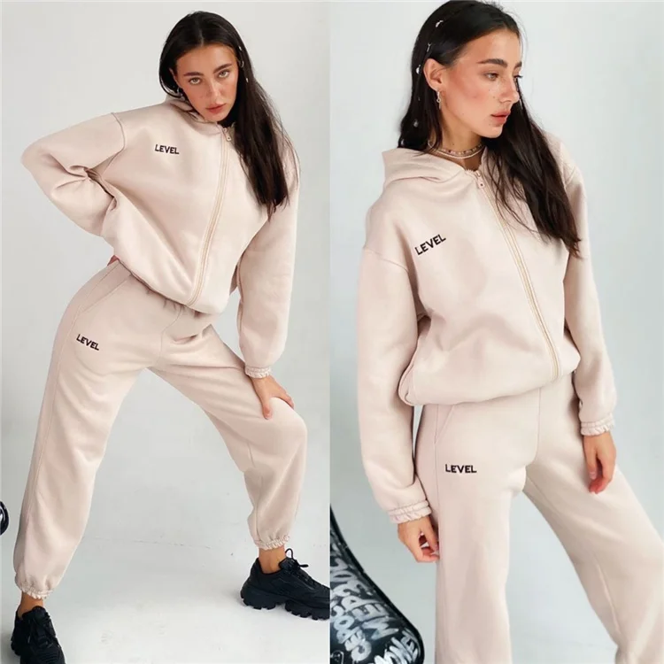 

Two Piece Set Casual Tracksuit 2021 Women's Sets Oversized Hooded Long Sleeve Hoodie Sport Pants clothing, As picture show