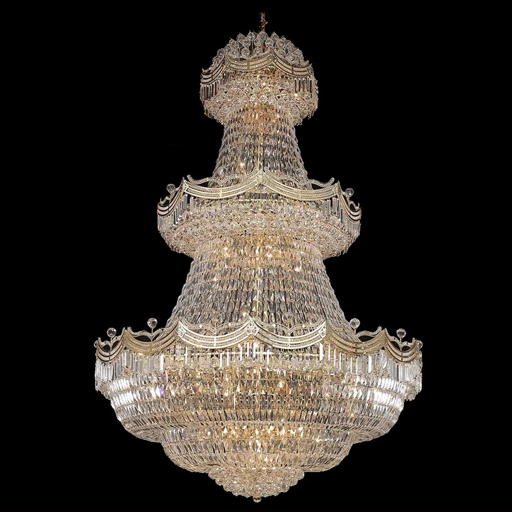 
custom modern big hotel light empire large crystal chandeliers luxury  (1600158685827)