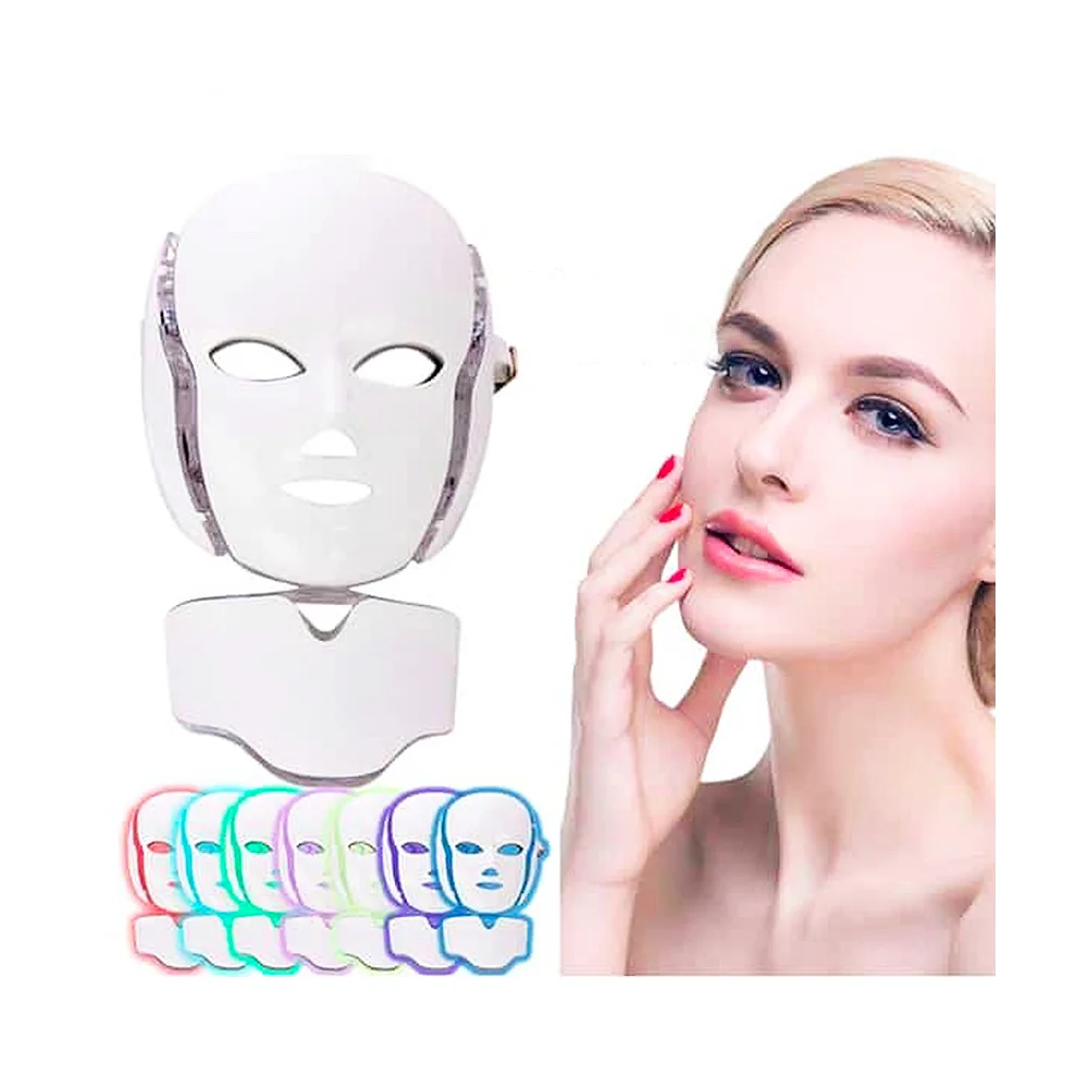 

2021 Amazon Best Seller Portable Red Light 7 Color PDT Therapy Skin Care Led Face Mask With Neck Beauty Equipment