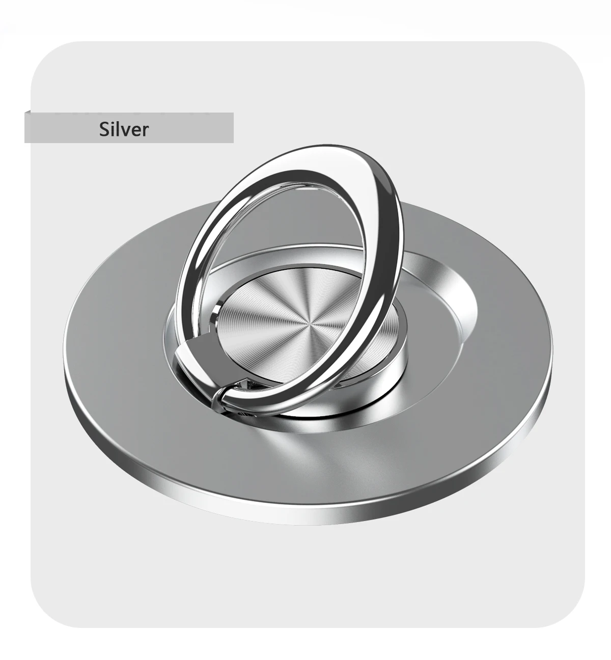 

New Style Mobile Phone Accessories Universal Phone Ring Holder For 12 13 N52 Magnet Smartphone Holder, Silver/black