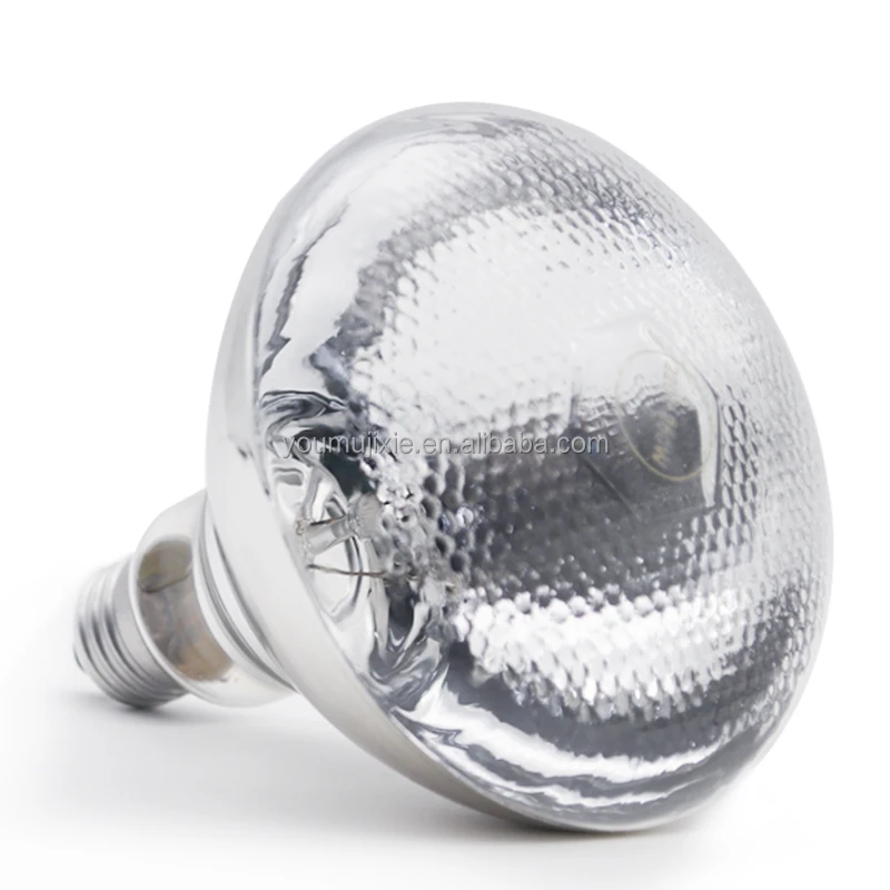 White Pitted Waterproof Infrared Heat Lamp Breeding Bulb 100W/150W/200W/250W Pet Brooder Hatch Chicken Pig Heating Lamp