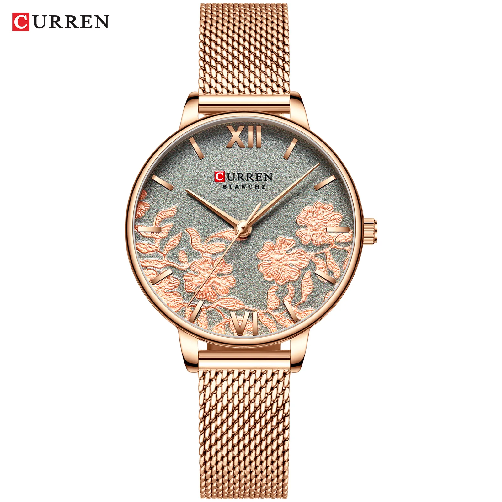 

Women Top Brand Luxury Stainless Steel Mesh belt Strap Gold Rose Wristwatch Stylish Quartz Ladies Watches