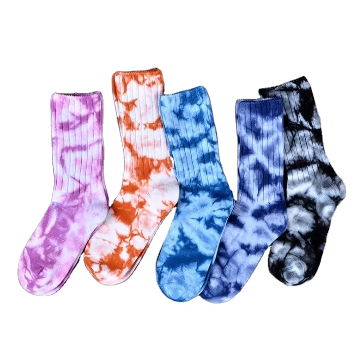 

Korea Style Wholesale Stock Customized Tie Dye Men's Winter Sock