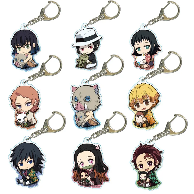 

Accept Custom Anime Design Acrylic Keychain Demon Slayer Creative New Charms Make Your Own Charm Acrylic Key Chain Ring