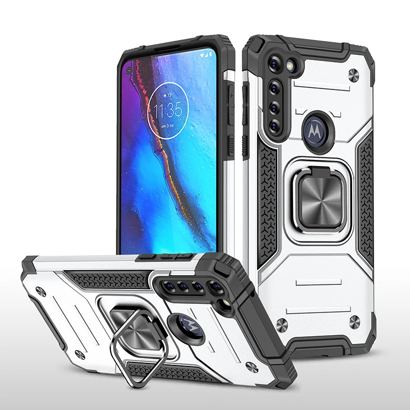 

Metal Bracket Camera Protection Custom Phone Case TPU PC Cell Phone Case For Moto G Styus 5G, 7 colors