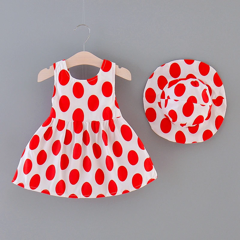 

wholesale cotton polka dots little toddler baby girl summer dress