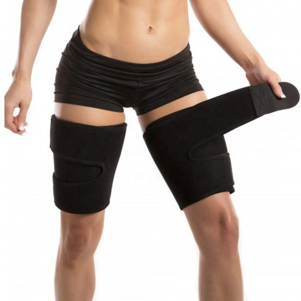 

Leg Belt Sweat Thigh Trimmer Sweat Band Leg Slimmer Weight Loss Neoprene Gym Workout Corset, Black