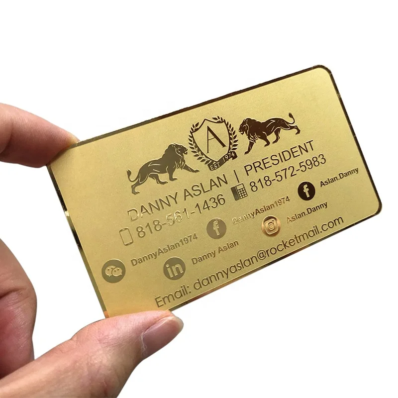 

DU business card metal gold, Cmyk color or pantone color