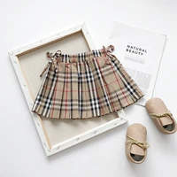 

Factory Wholesale Cheap RTS Kids Mini Skirt Baby Girls Summer Plaid Kilt Pleated Skirt Girl