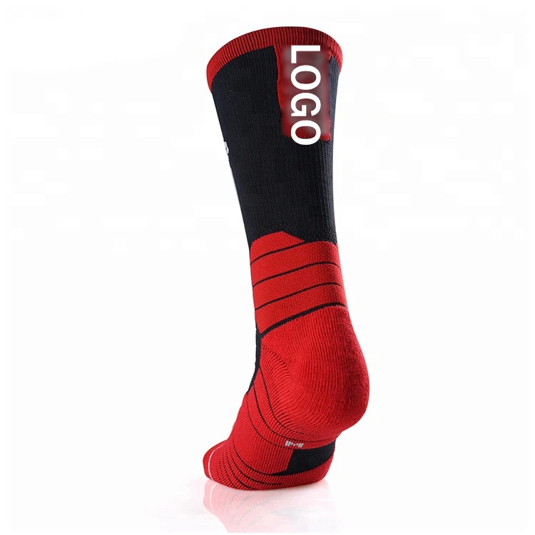 

China Wholesale OEM Logo Custom Breathable Red Sports Elite Crew Basketball Socks for Women and Men