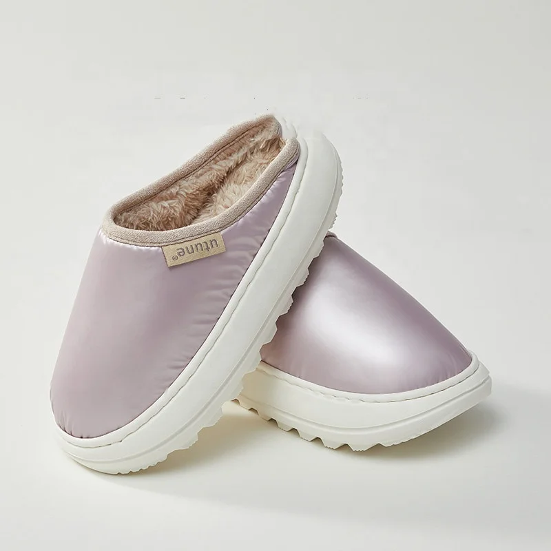 

UTUNE Down Cloth Cotton Slippers Winter Warm Lightweight Waterproof Slippers Furry Fuzzy Women Ladies Slippers, Multi color
