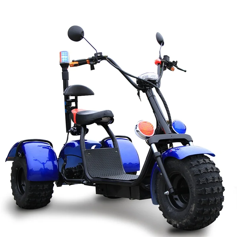 

Off Road Moto Electrica Tricycle 12A 20A DIY City E Scooter 2000W Mini Fat Tire Electric Citycoco Motorcycle 3 en 1, Black, red, yellow, blue, pink, green