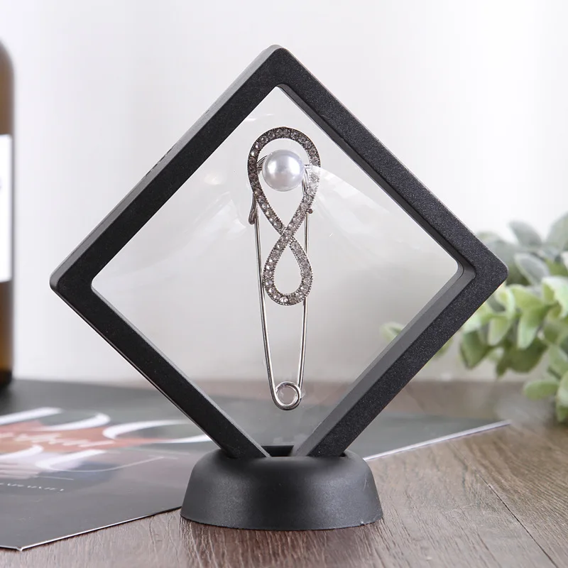 

box packaging with logo jewelry 14*14cm For Making Up The Balance Of The Transparent Suspended Floating, White/black