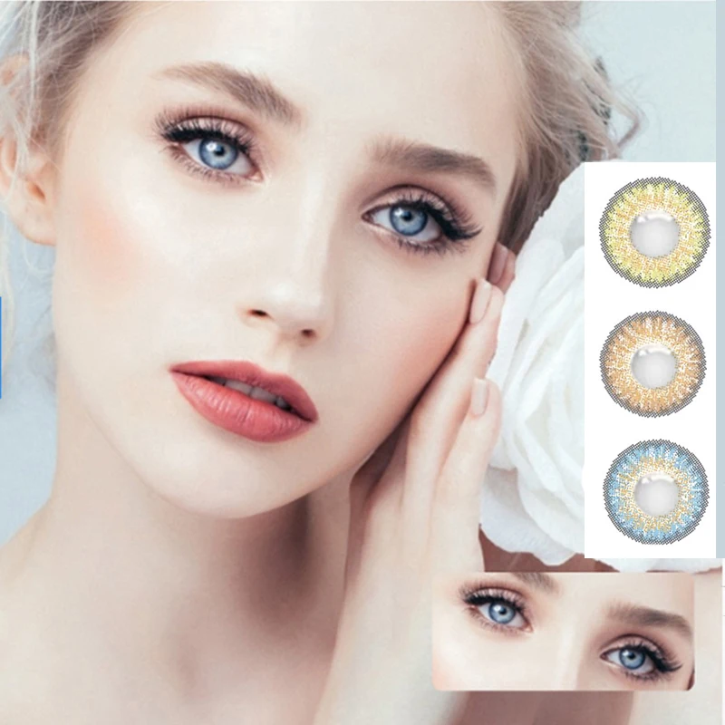 

023-3T-F Lady Natural Three Color Contact Lens 2021 Hot Sale Eye Contacts Factory Colorful Contact Lenses For Women 2021, 3 colors