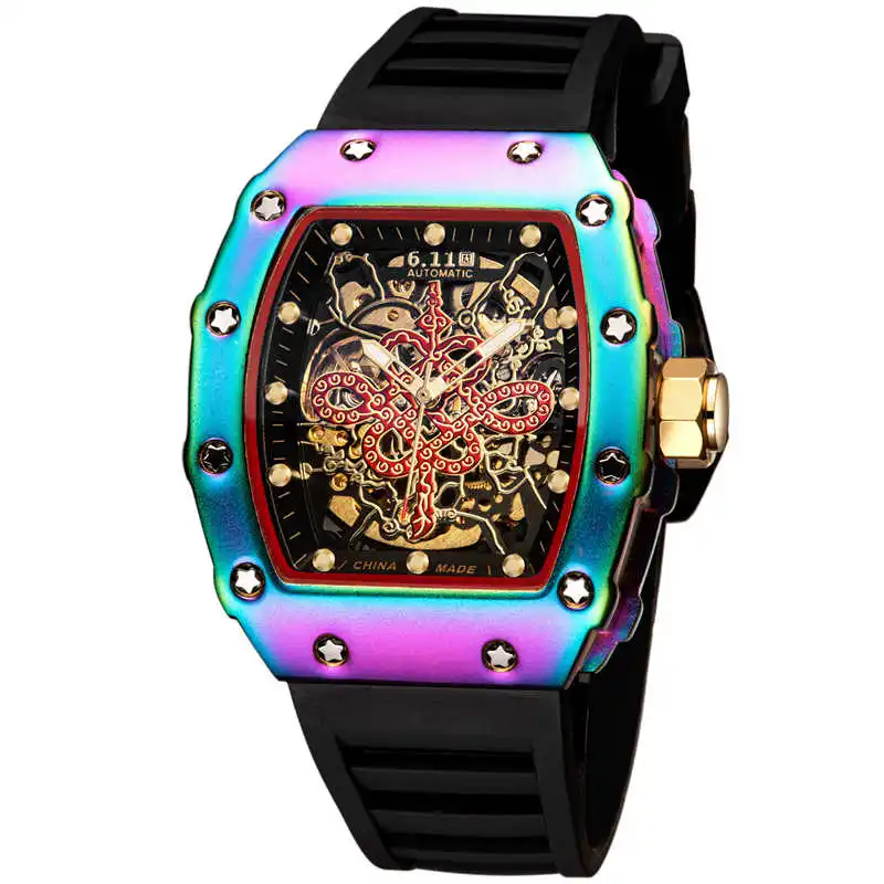 

Fashion Chinese Knot Branded Watch Jewelry Relojes Luxury Tourbillon Skeleton Wrist Watches Mechanical Automatic Watches, 7 colors