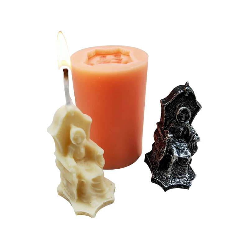

B-1027 Grim Reaper Silicone Mold Aromatherapy Candle Mould Death Wizard Yama Candle Moulds DIY 3D Craftwork, Random color