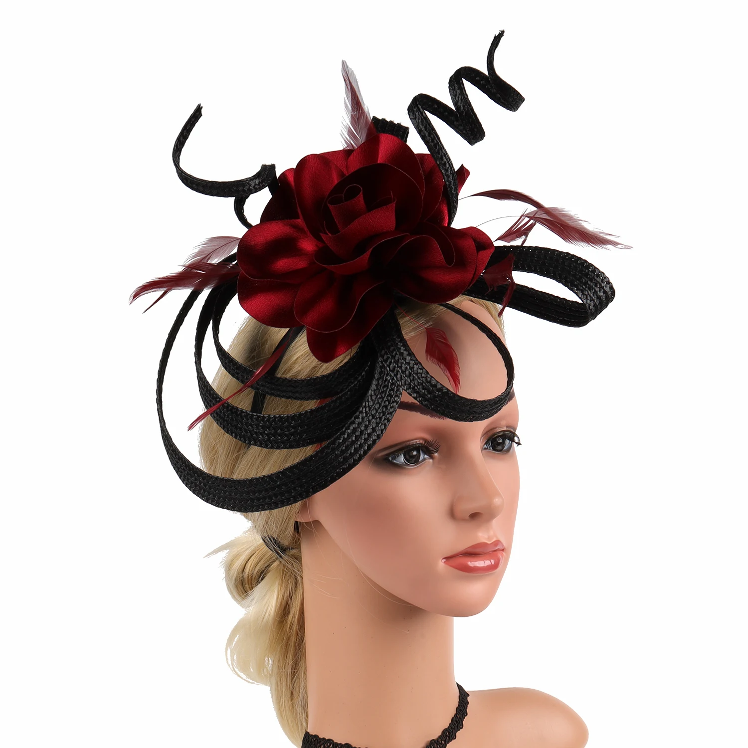 

Hot Sale Fashion Fascinators Flower Headband Wedding Hair Accessories for Women Ladies with Hair Clip