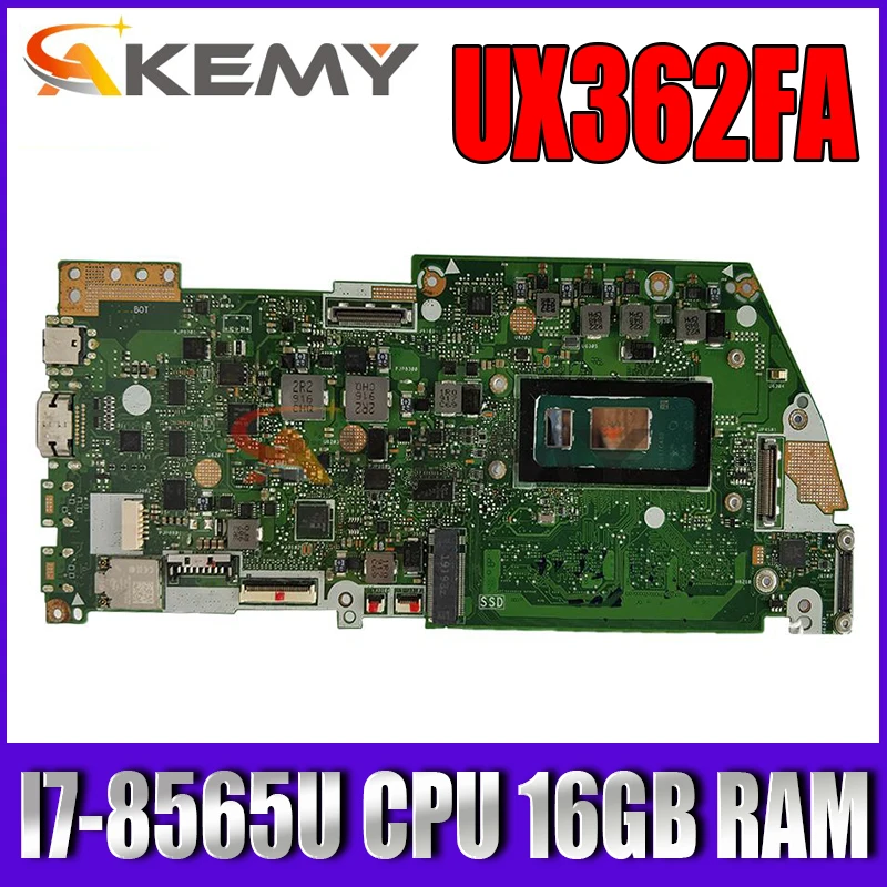 

UX362FA original mainboard with I7-8565U CPU 16GB RAM For ASUS UX362FA-EL142T ZenBook UX362 UX362FA laptop motherboard test ok