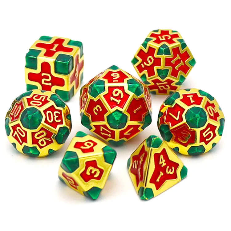 

Custom DND Dungeon And Dragon D6 Set Iron Man Metal Polyhedron Dice, Customized color