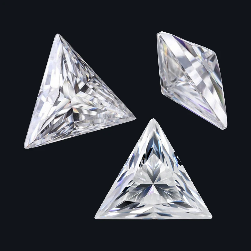 

GRA Certificate Pass Diamond Tested 0.1-1 Carat Moissanite Loose Diamond Triangle White D Color VVS Grade Loose Moissanite