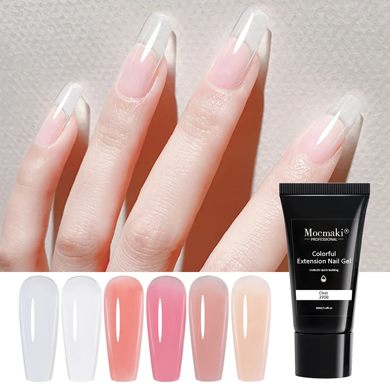 

factory private label Mocmaki 30ml clear white pink colors uv acrylic poly nail gel polish extension