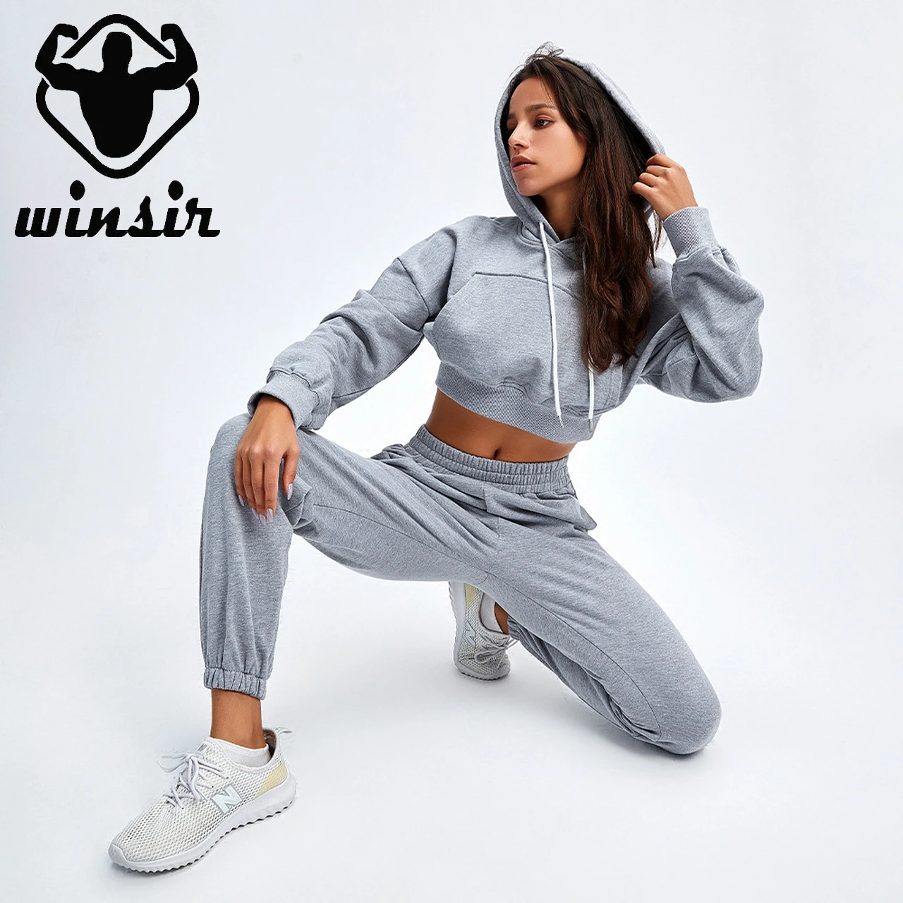 

two piece set women clothing Jogger Unbranded Plain Custom Sports Hoodie Sweat Shirts and Sweatpants Joggers Tracksuit Set
