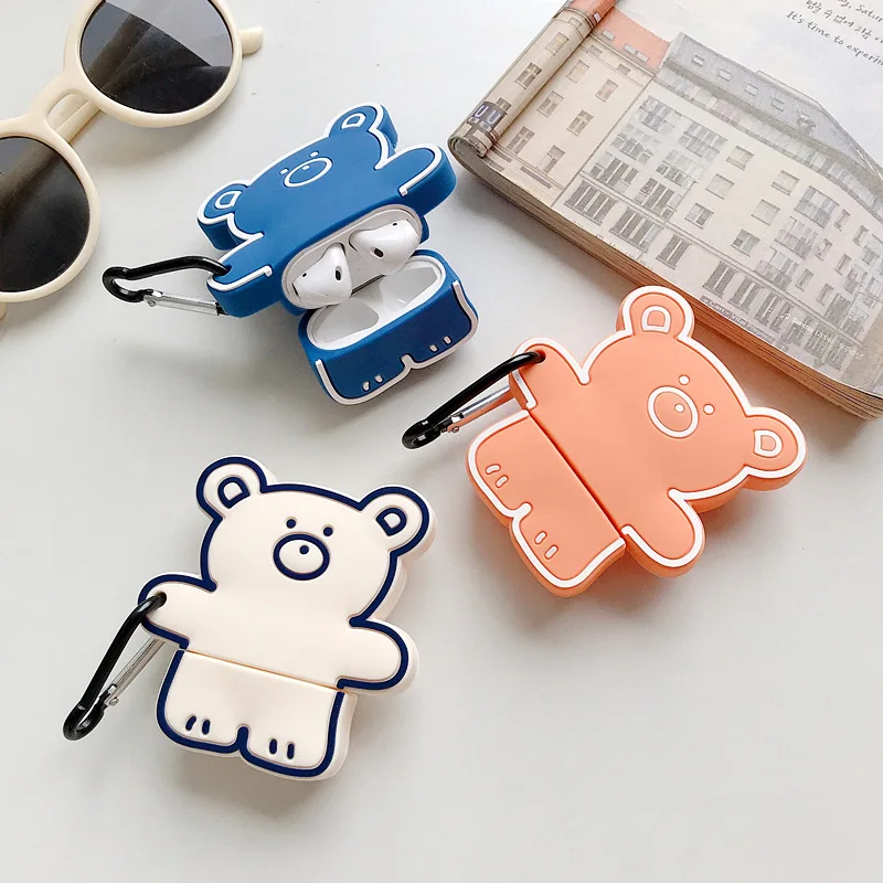 

ALW50- Cartoon Silicone Cover Airpods Protective Cover Bear Headset Cover