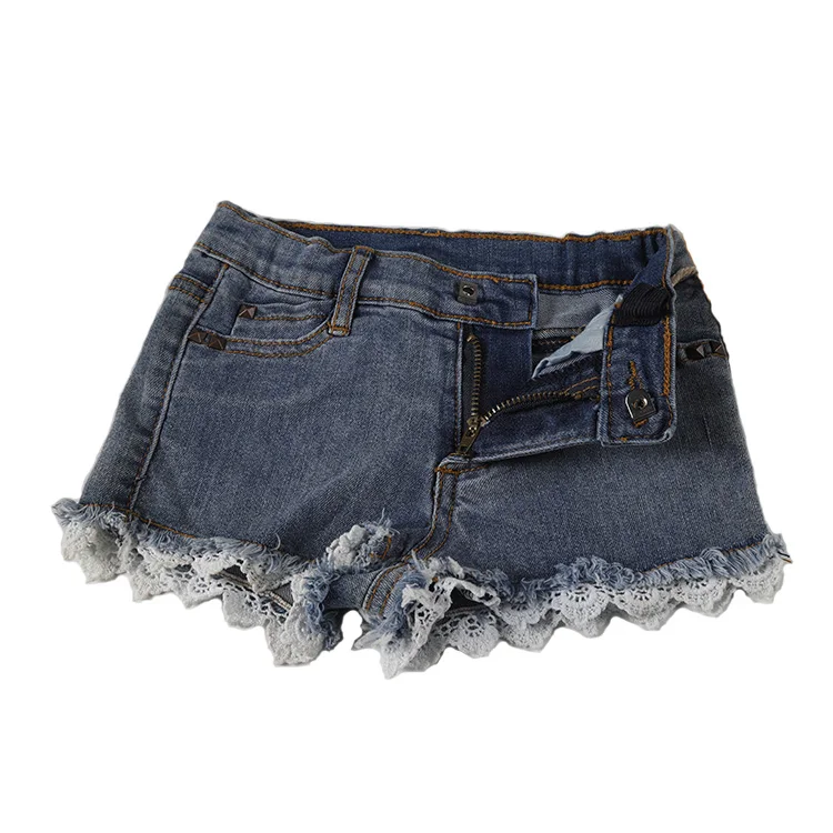 
Hot selling new youth simplicity slim girls kids denim shorts 