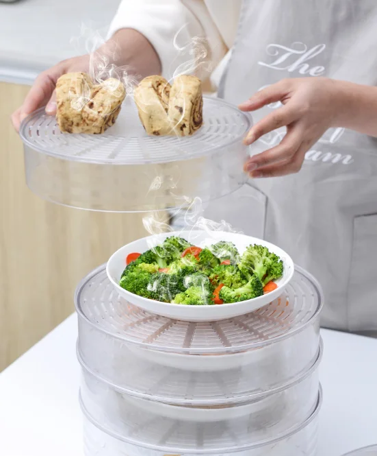 
Hot Sale Transparent Multi-layer Stackable Dish Round Food Covers 