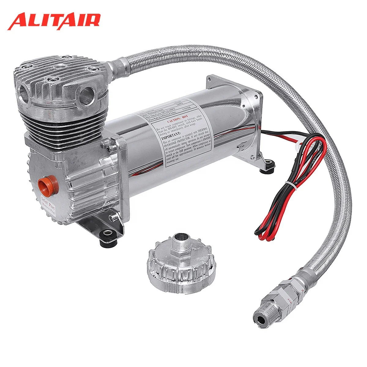 480c Dc12v Air Compressor Chrome For Air Horn Or Bag Suspension Air