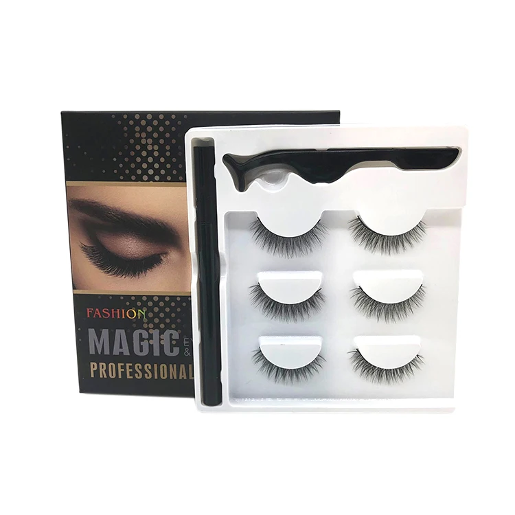 

China Wholesales Customs Logo Reusable Magic Self Adhesive Eyeliner Lashes