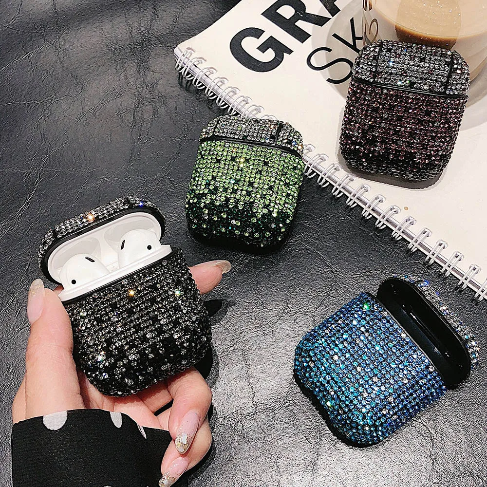 

Gradient Crystal Earphone Case For Apple Airpods Pro 2 1 AirPod Air Pods Cute Cases Hard Headphone Cover Bling Protective Shell