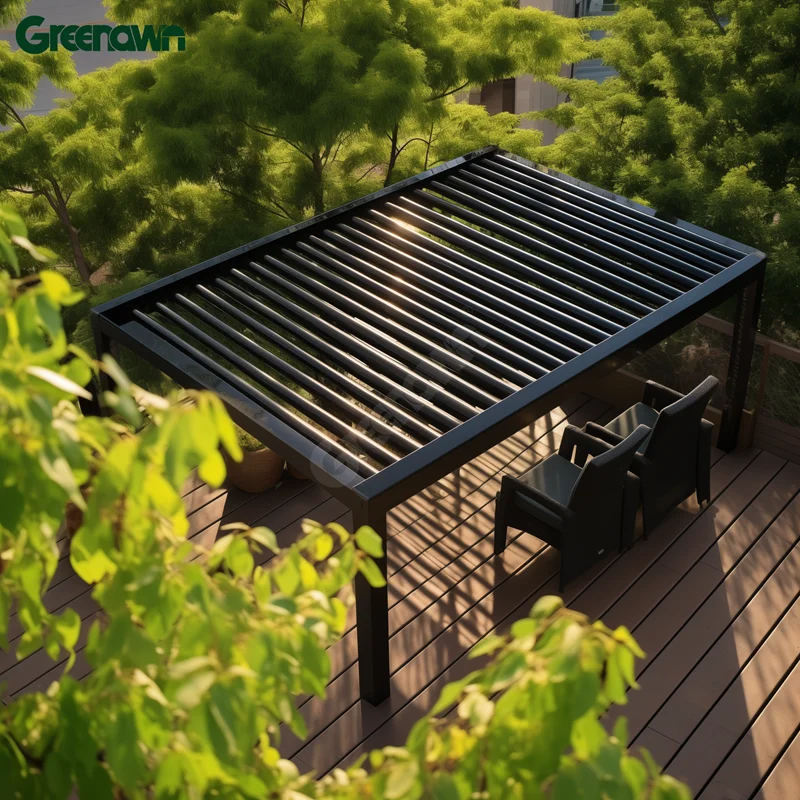 

pergola sun shade outdoor automated louvered roof aluminium pergola