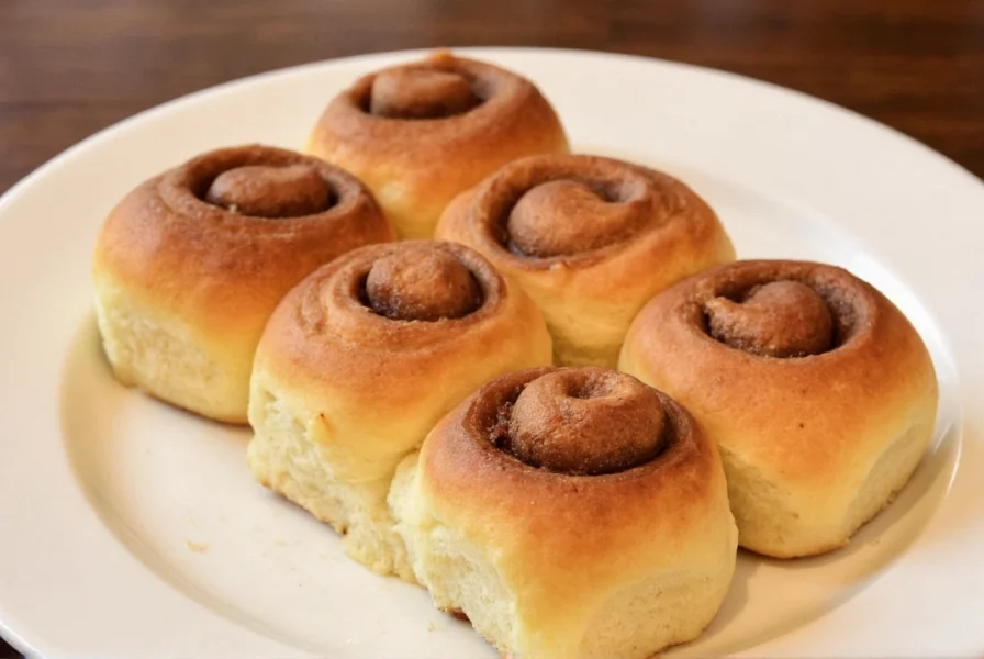 Professional baker rolling out cinnamon roll dough on floured surface with even thickness