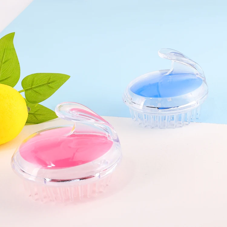

Wholesale Head Scrubber Cleaning Brush Pink Blue Hair Silicone Massage Hair Scalp Massager Shampoo Brush, Pink/blue/purple/black/customized color