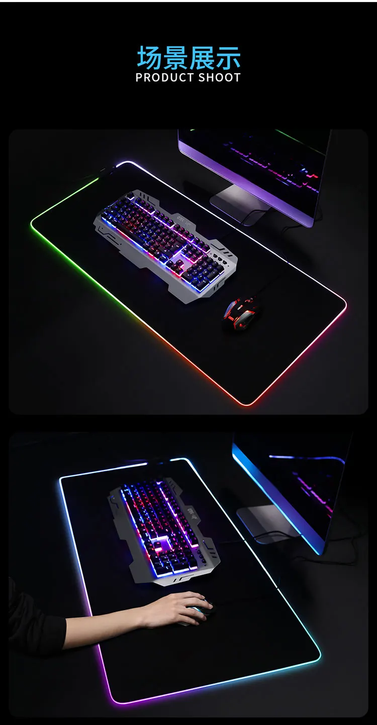 Custom Wholesale Large Xxl Led Rgb Computer Gaming Mousemat Mousepad ...