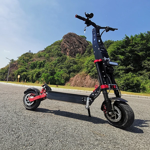

Maike MK9 60v 4000w China cheap dual motor e scooters widewheel foldable adult electric scooter, Black&red