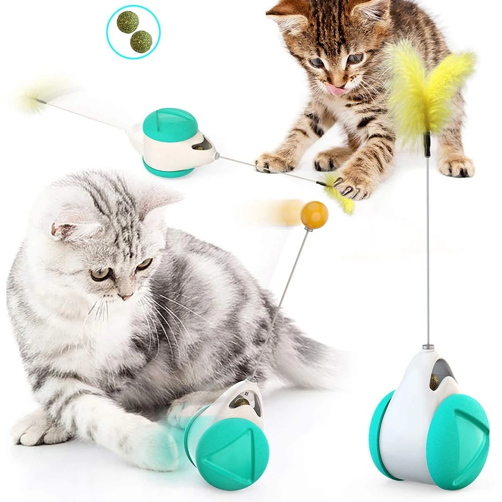 

Interactive Toys for cats Swings Forth Back Tumbler Balanced Wheel Hunting Pet Toy Rod Funny Chaser Pet Products for Dropship