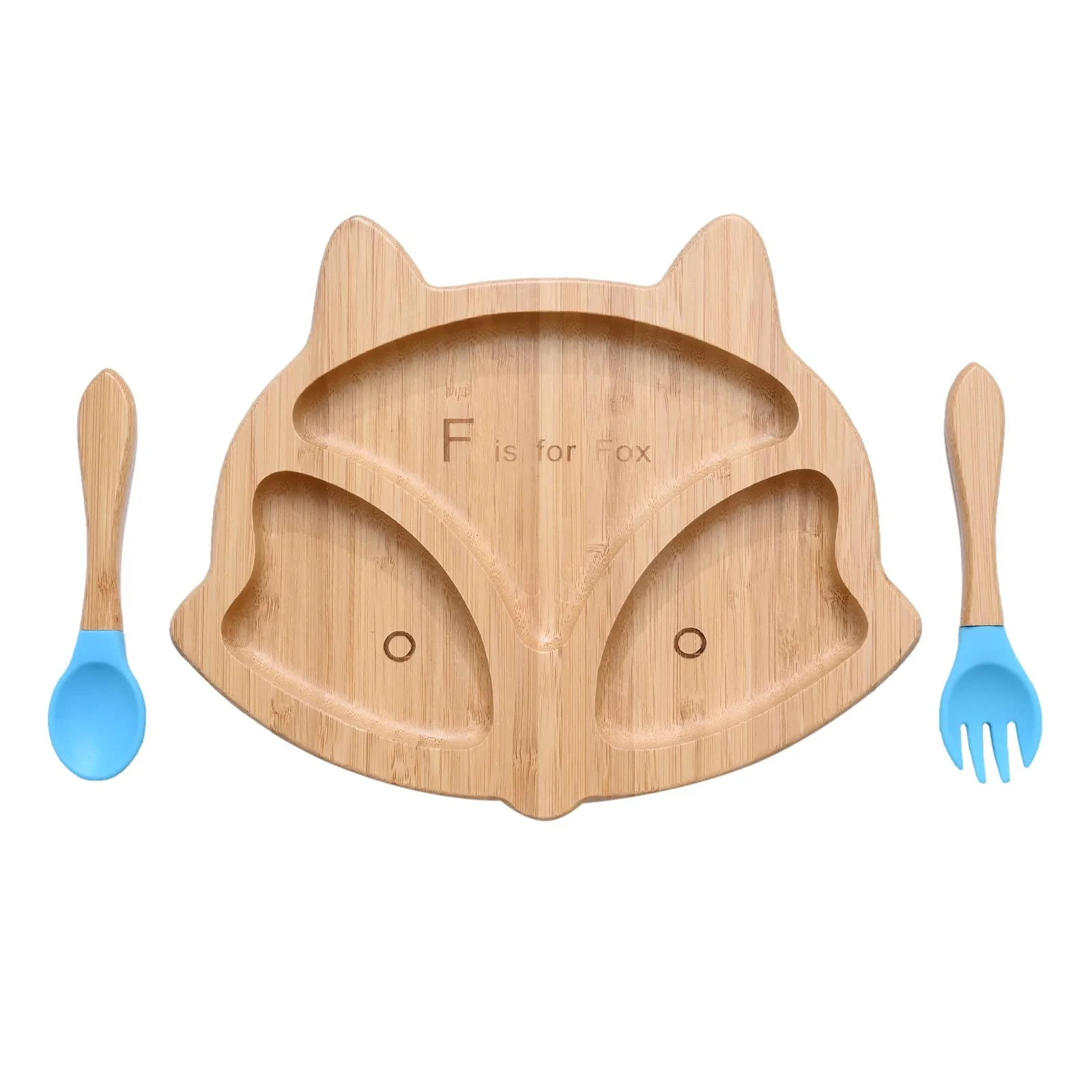 

Bamboo Suction Plate Bamboo Toddler Plates and Spoon Non-toxic All-Natural Bamboo