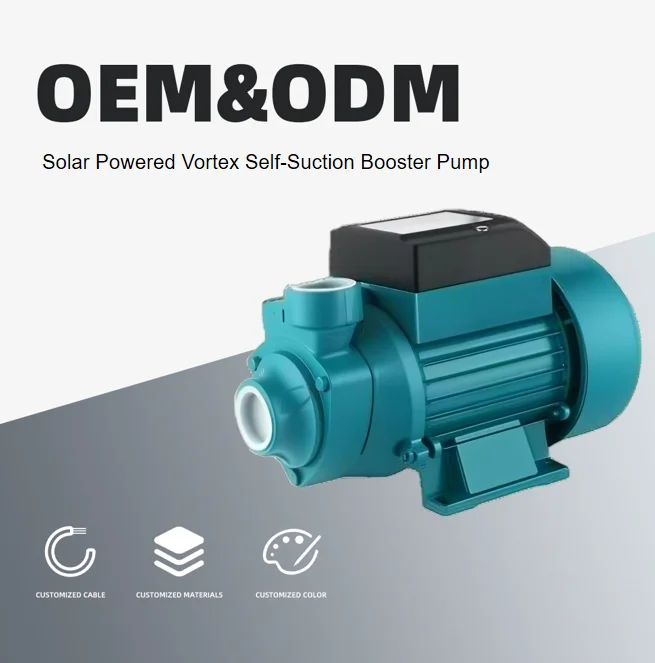 Factory Outlet 230W 24V DC Solar Powered Vortex Self-Suction Booster Pump Single-Stage Low Pressure Model QB60 Agriculture OEM