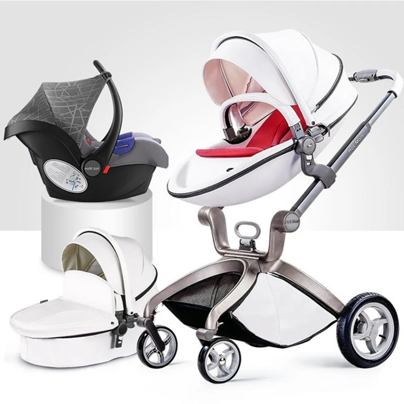 

Hot Mom 2020 original High Landscape 3 in 1 baby stroller Newborn can sit reclining carriage folding shock fashion baby pram 0-4