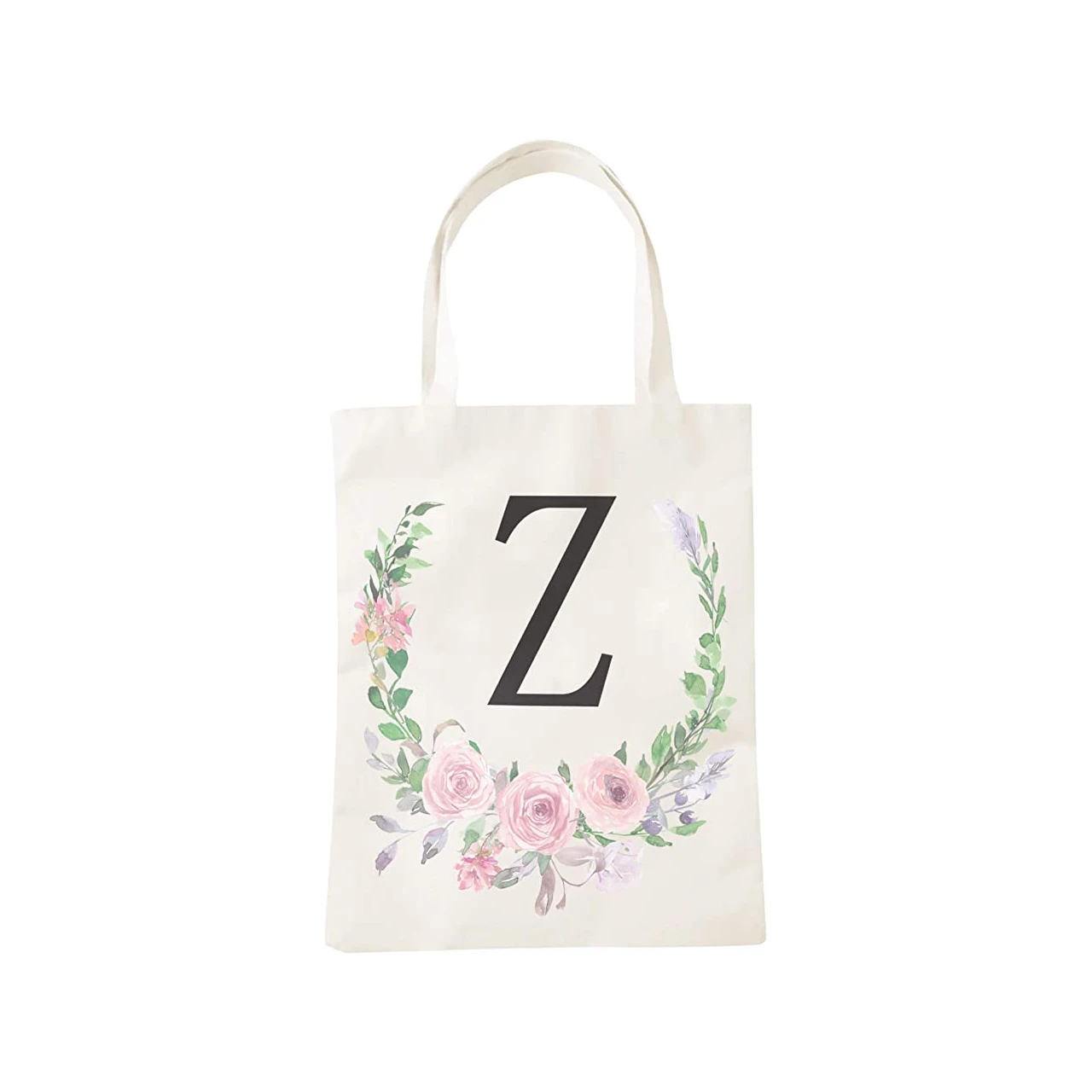 

Pure linen tote bag a-z letters sublimation print strong Large fabric thickness cotton cloth bag reusable grocery shopping bags