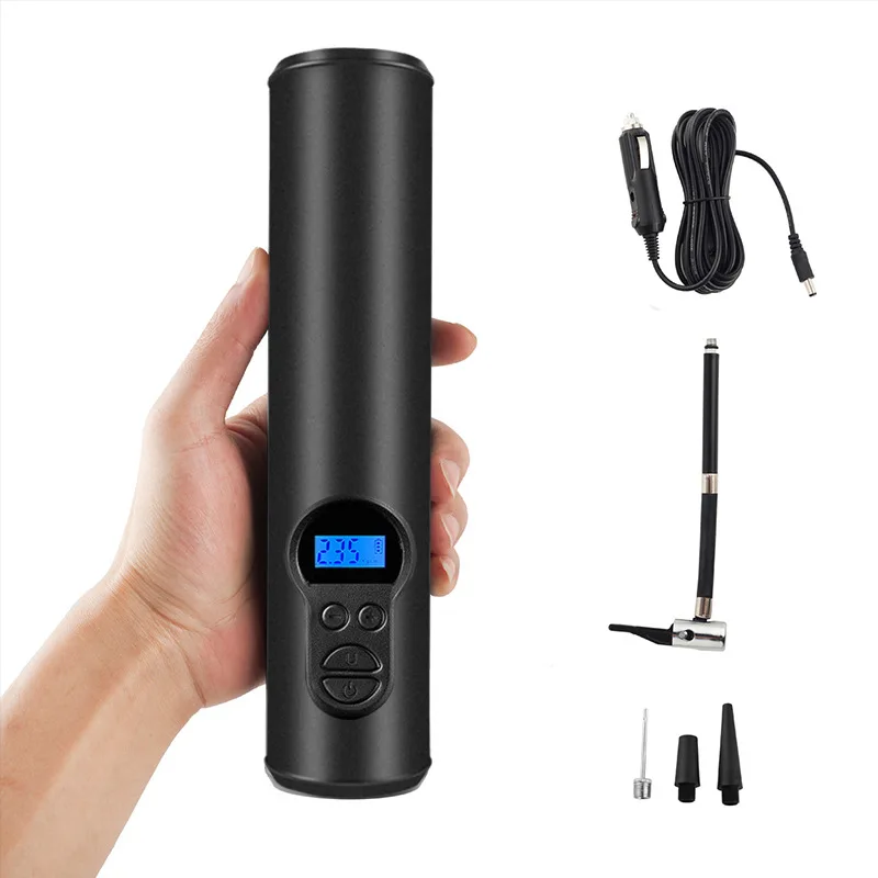 

Handheld multifunctional Wireless smart electric air pump flashlight ball mini portable car electric air pump bicycle, Black